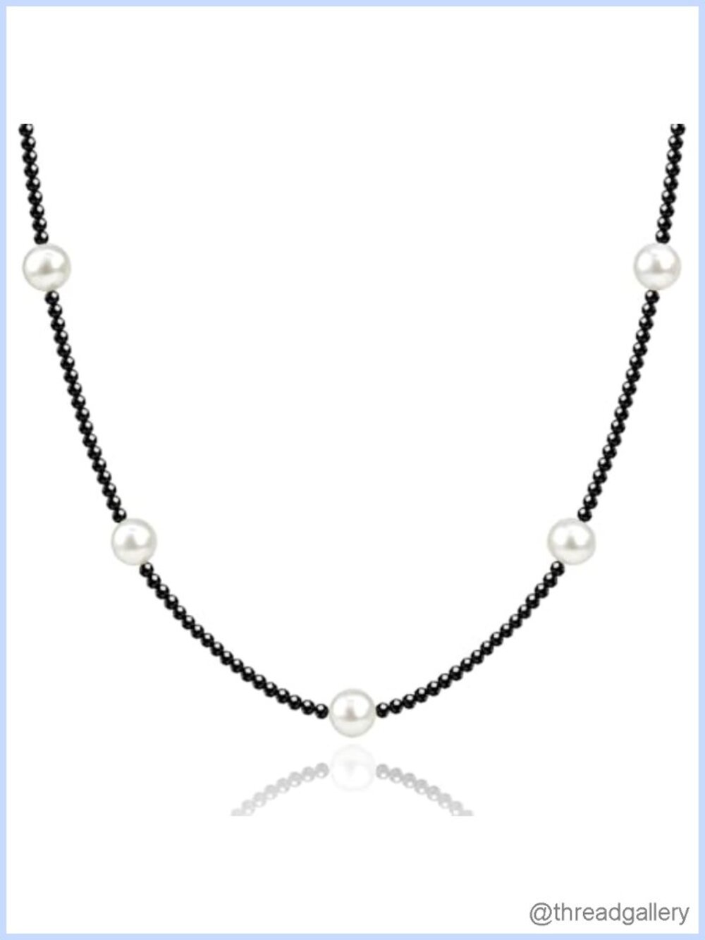 Freshwater Pearl Choker Necklace Hematite Beaded Adjustable